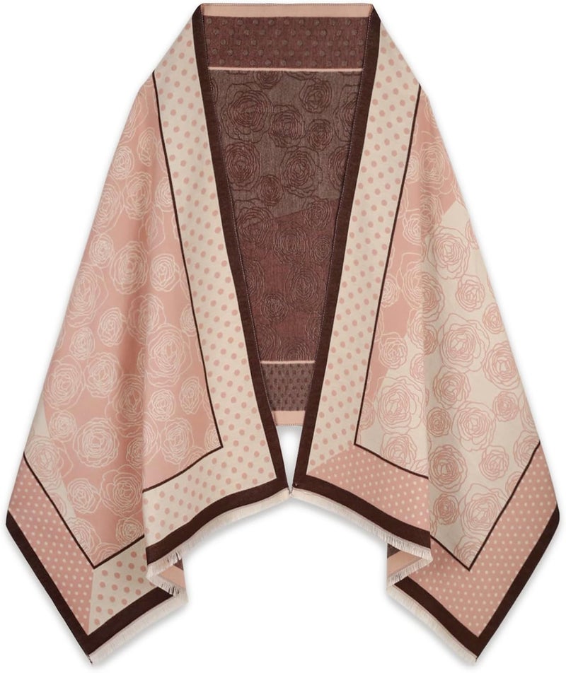 EXTREE Scarfs for Women Pashmina Silky Shawl Wrap for Evening Dressing Blanket Open Front Poncho Cape - Image 1